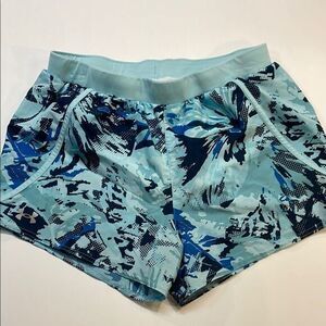 Under Armour Womens River Blue UA Flag-By 2.0 Lightweight Athletic Shorts Sz M